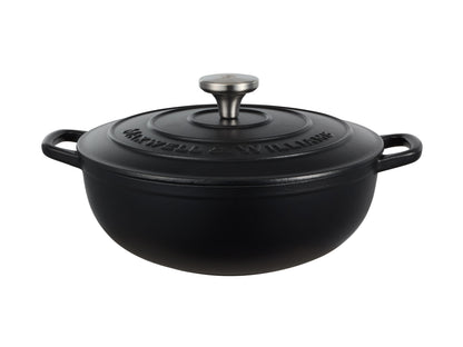 Cast Iron Round Casserole 26cm/4.0lt Black