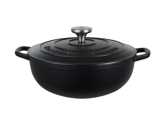 Cast Iron Round Casserole 26cm/4.0lt Black