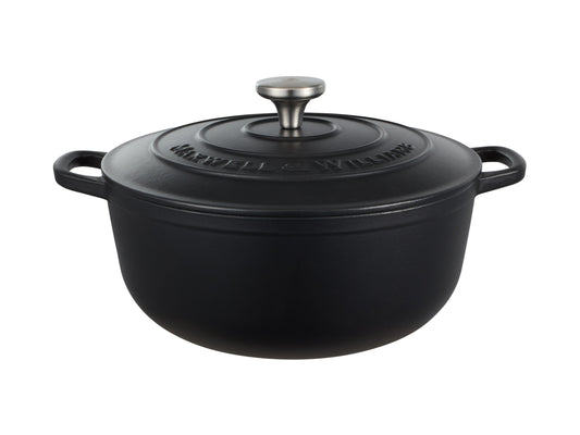 Cast Iron Round Casserole 28cm/6.2lt Black