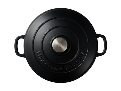 Cast Iron Round Casserole 28cm/6.2lt Black