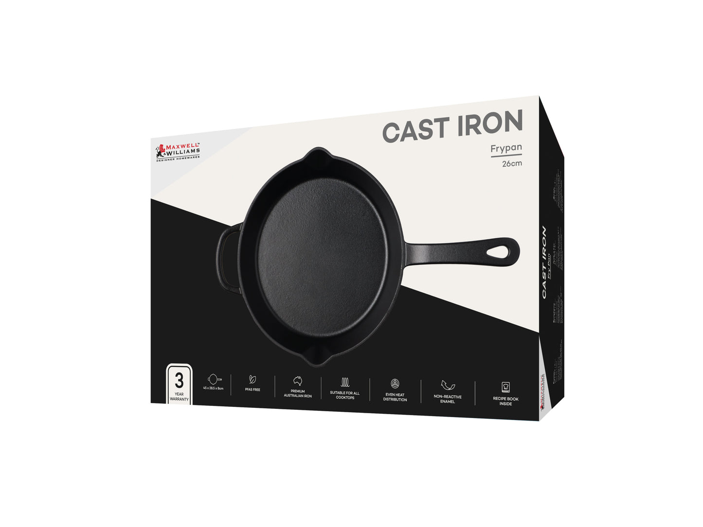 Cast Iron Frypan | 26cm Black