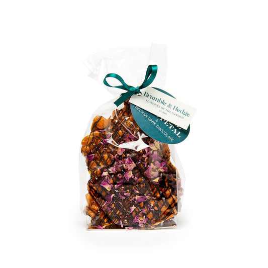 Salted Caramel, Rose Petal & Dark Belgian Chocolate Peanut Brittle 200g