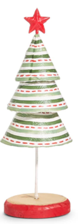 12" Christmas Paper Mache Tree Asst