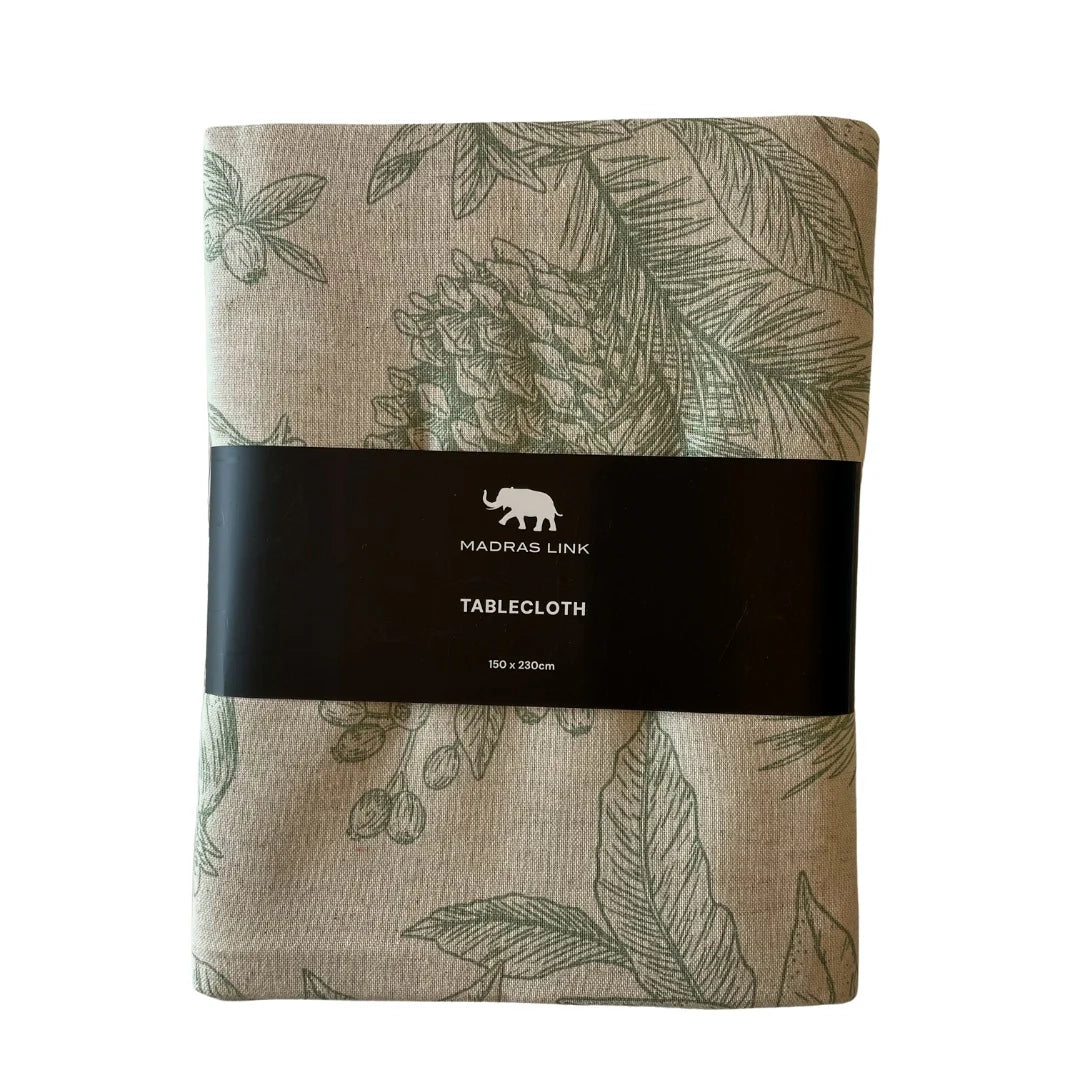 Poinesettia Olive/Flax Tablecloth