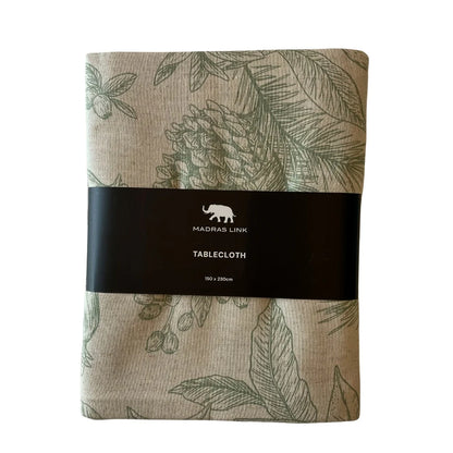 Poinesettia Olive/Flax Tablecloth