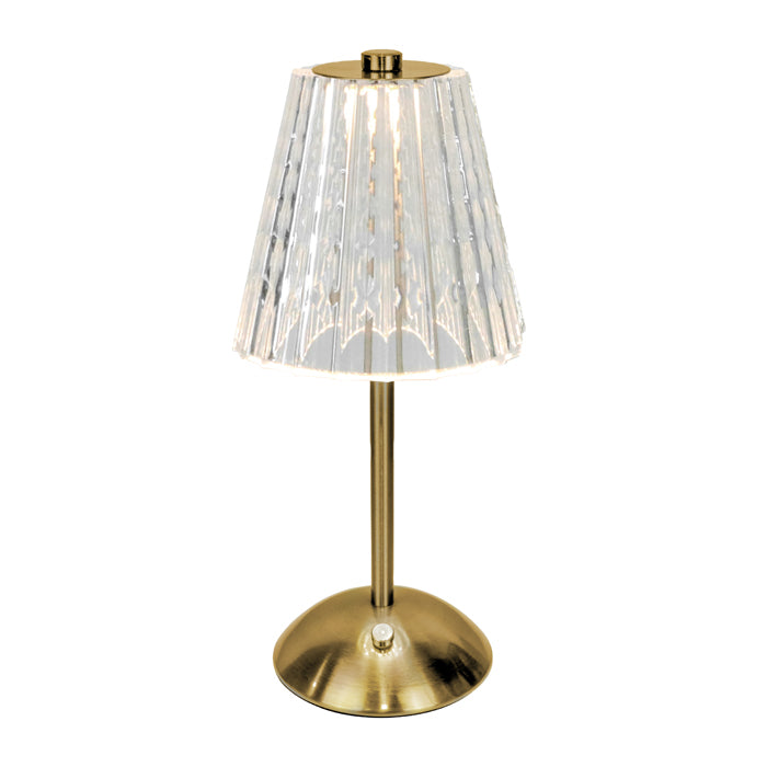 Tiffany LED USB Gold Lamp with Clear Shade
