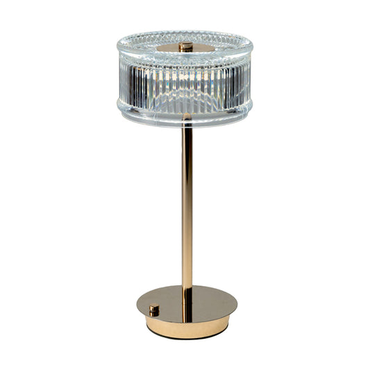 Yvonne LED USB Gold Lamp with Clear Shade