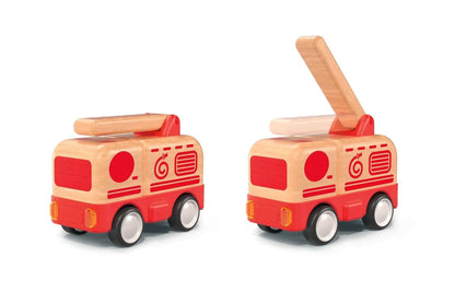 Wooden Friction Truck Fire Engine with Sound & Light