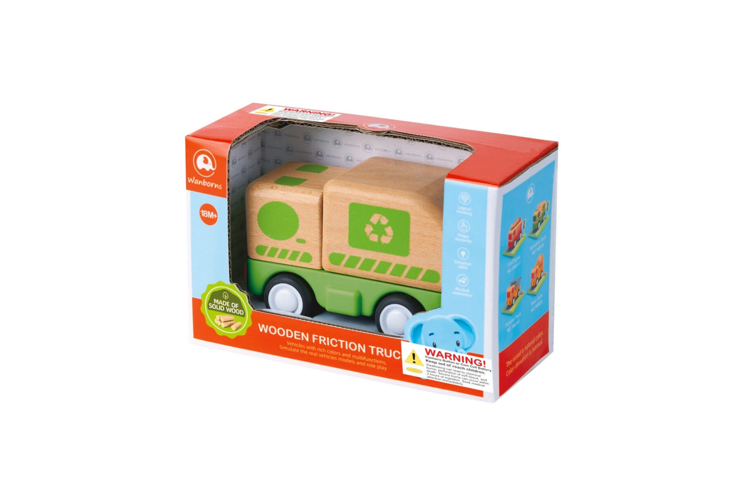 Wooden Friction Truck Recycling with Sound & Light