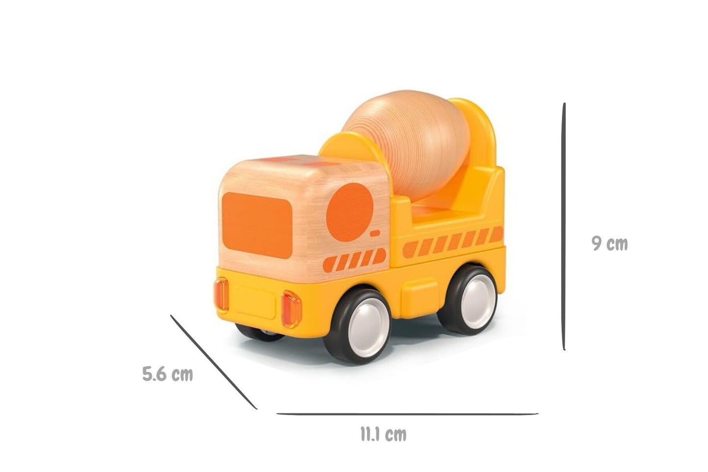 Wooden Friction Truck Concrete Mixer with Sound & Light