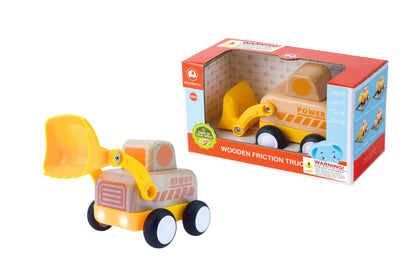 Wooden Friction Truck Bulldozer with Sound & Light