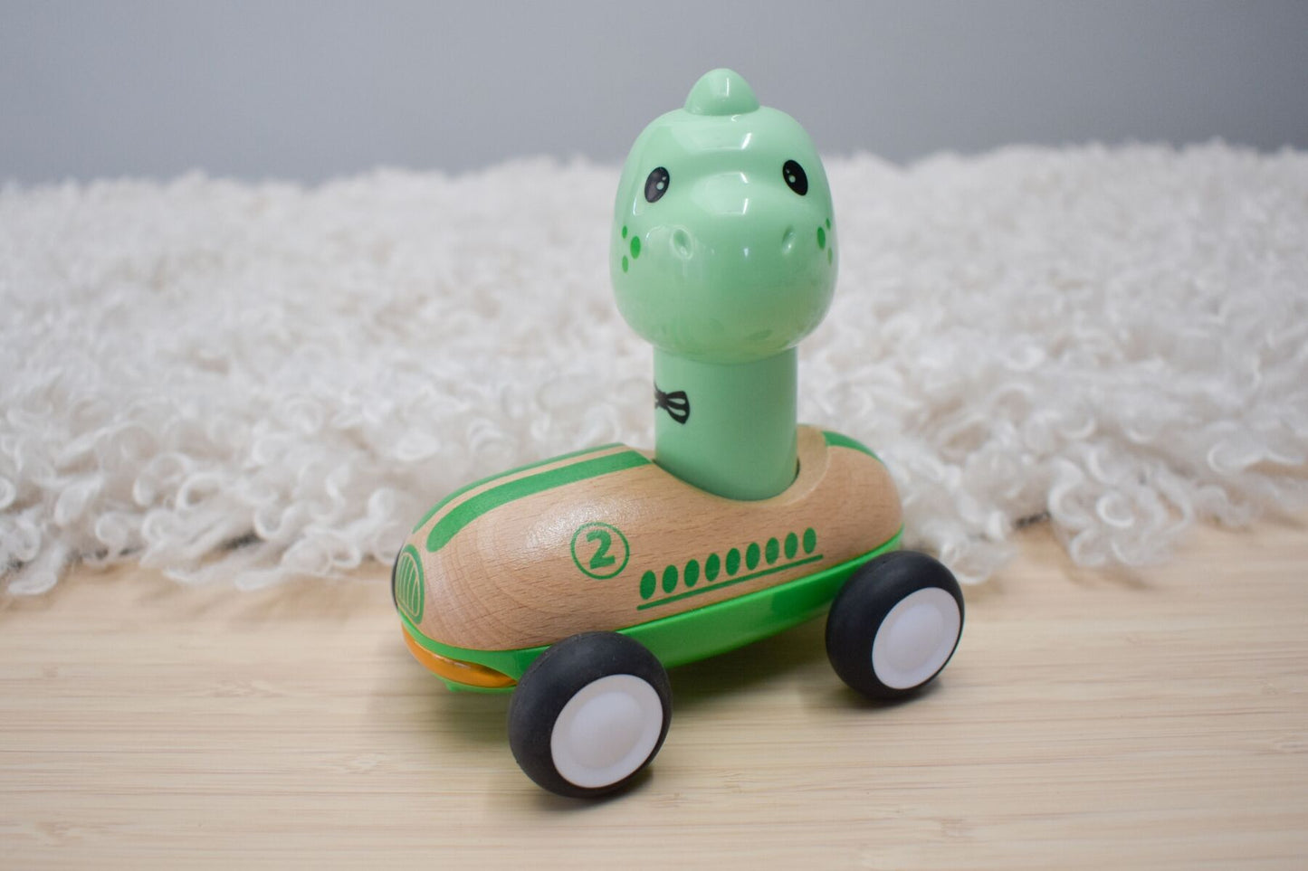 Wooden Press Go Racer Dinosaur with Sound & Light