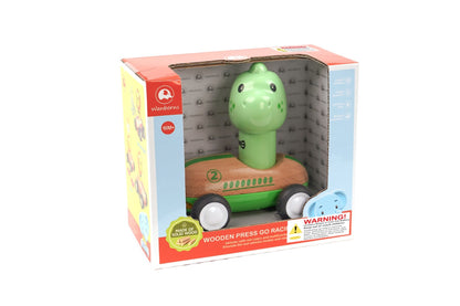 Wooden Press Go Racer Dinosaur with Sound & Light