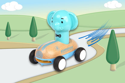 Wooden Press Go Racer Elephant with Sound & Light