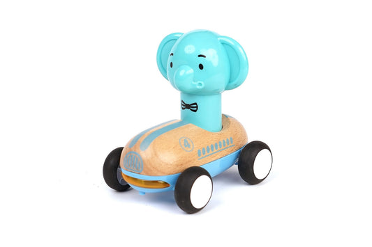 Wooden Press Go Racer Elephant with Sound & Light