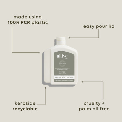 650ml Lotion Refill - Wattle Gum & Lemon Myrtle