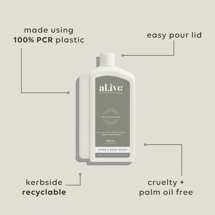 1LT Wash Refill - Willow Gum & Lemon Myrtle
