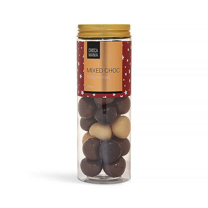 Festive Choc Raspberry Jubes  Cylinder 200g