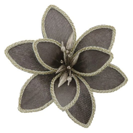 Poinsettia Brown Rope Edge with Clip