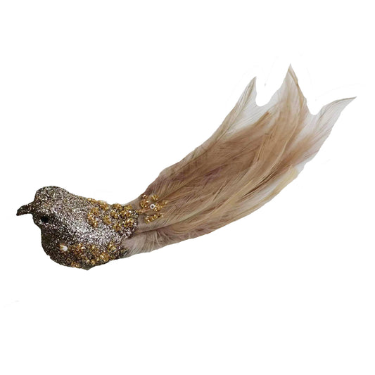 Bird Gold Bugle Bead with Clip