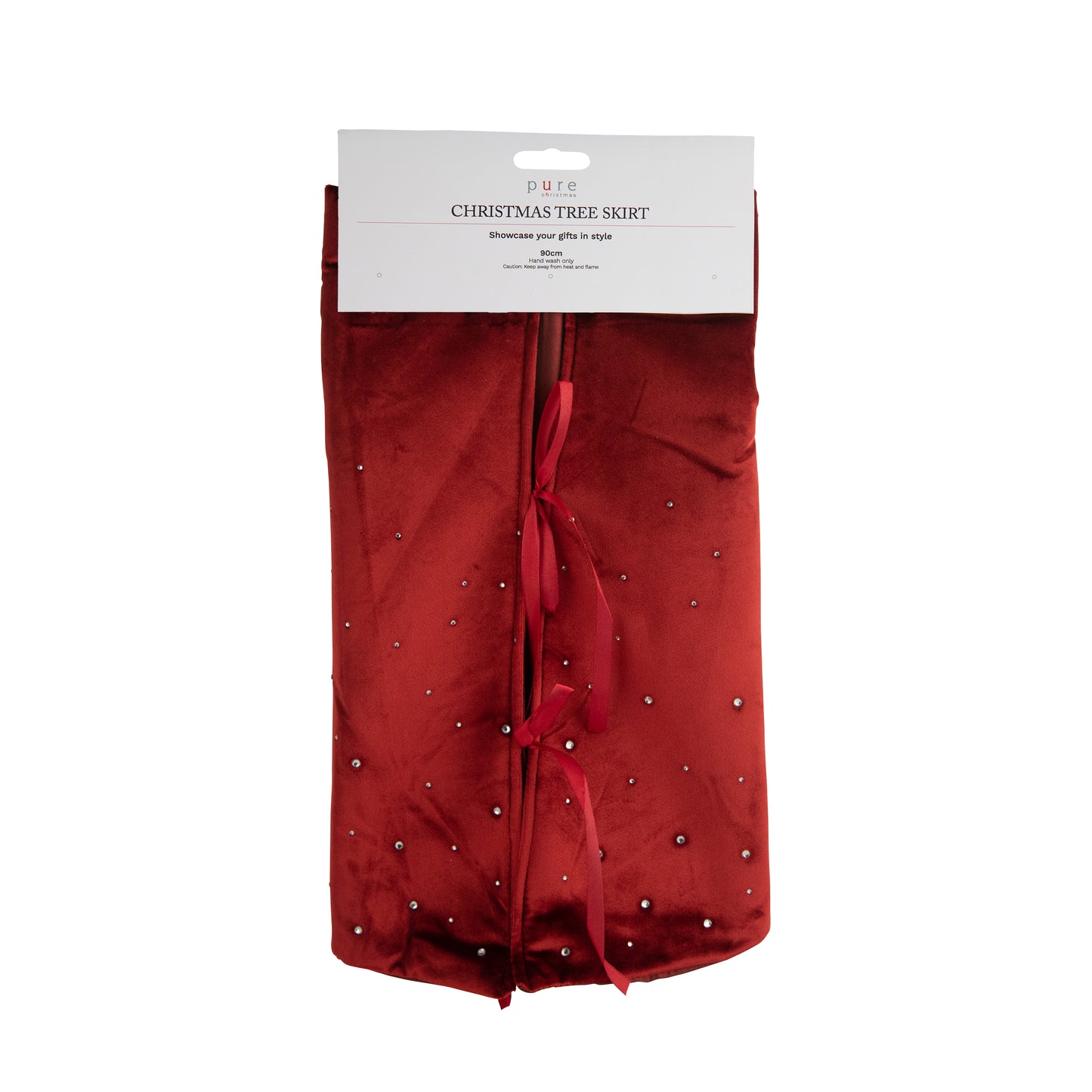 Velvet Diamonte Tree Skirt | Red