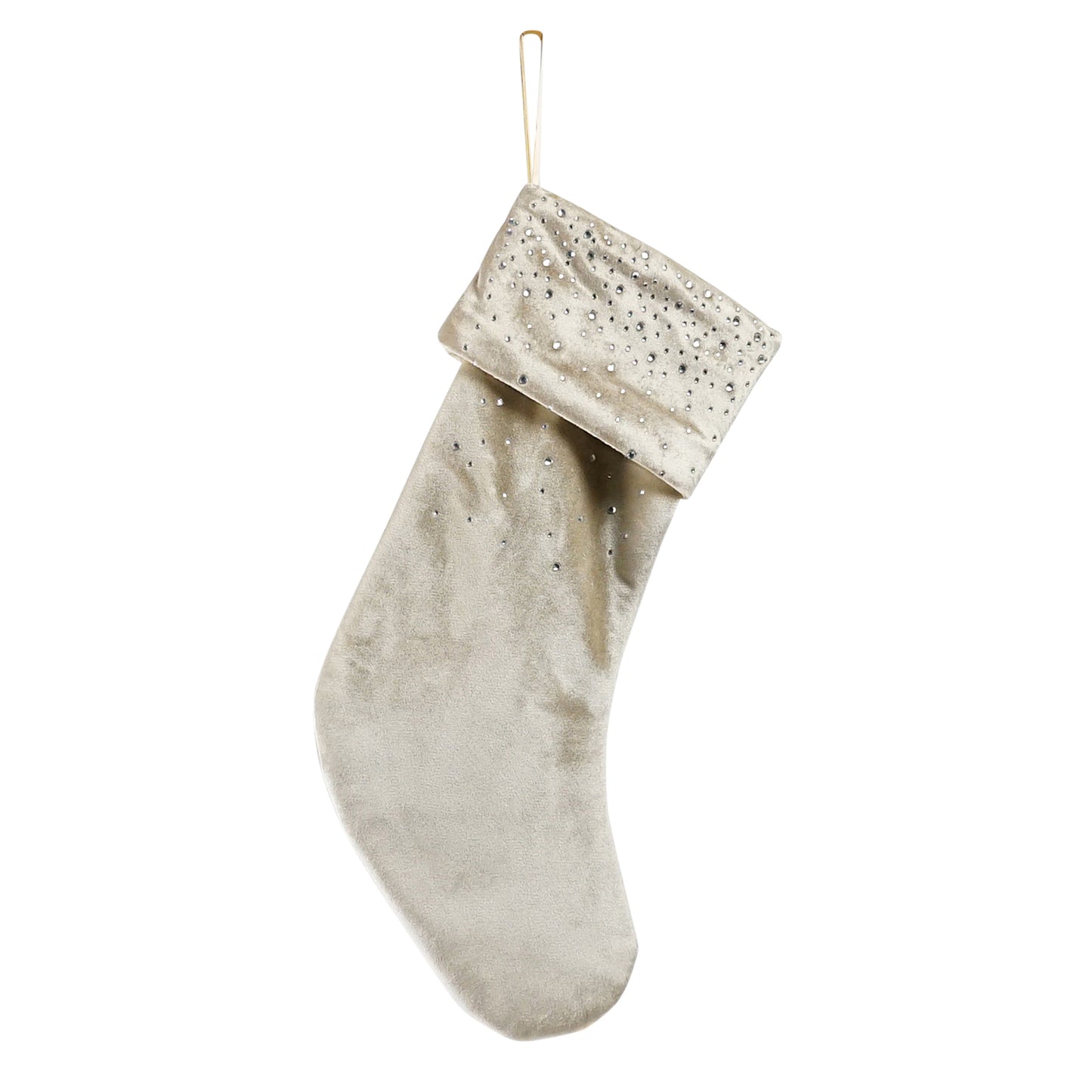 Velvet Diamonte Stocking | Champagne