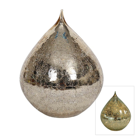 Mercury Glass LED Teardrop Cone | Gold Large