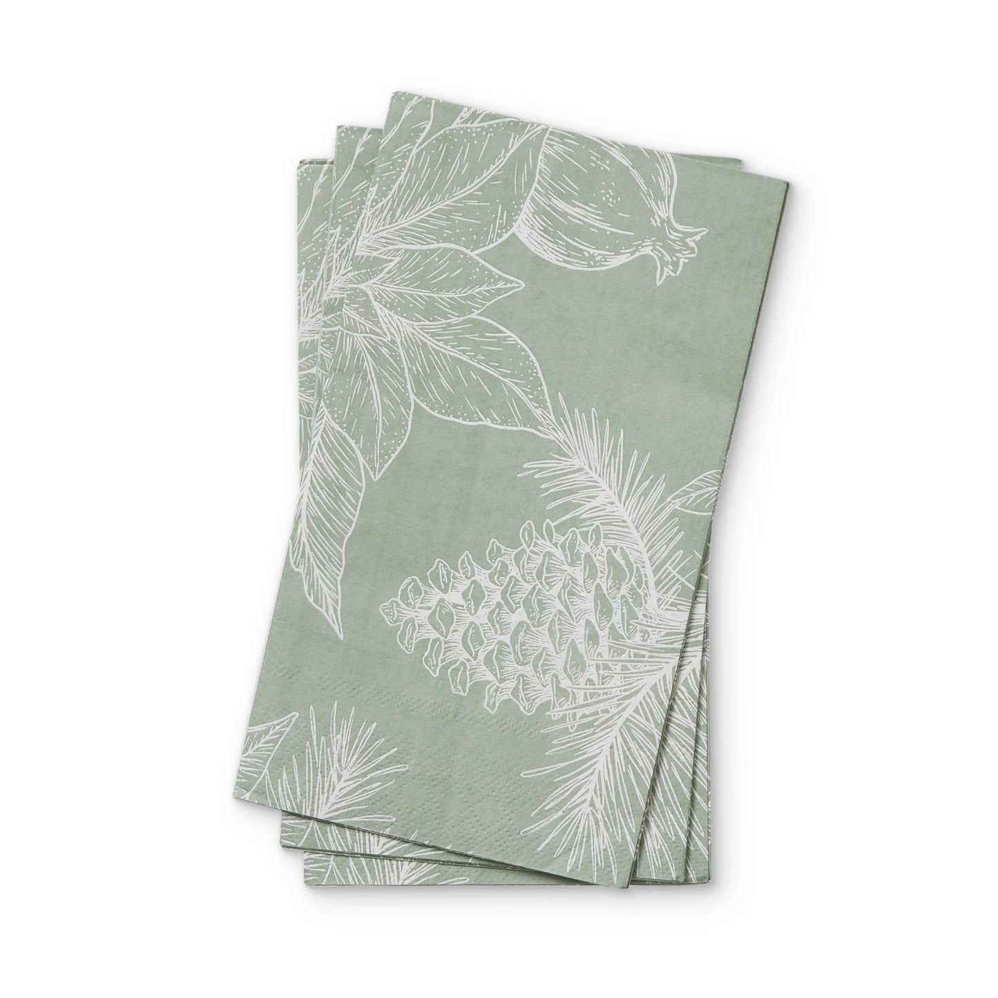 Poinsettia Green Paper Napkin