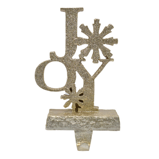 Resin Stocking Holder | Joy Champagne Gold