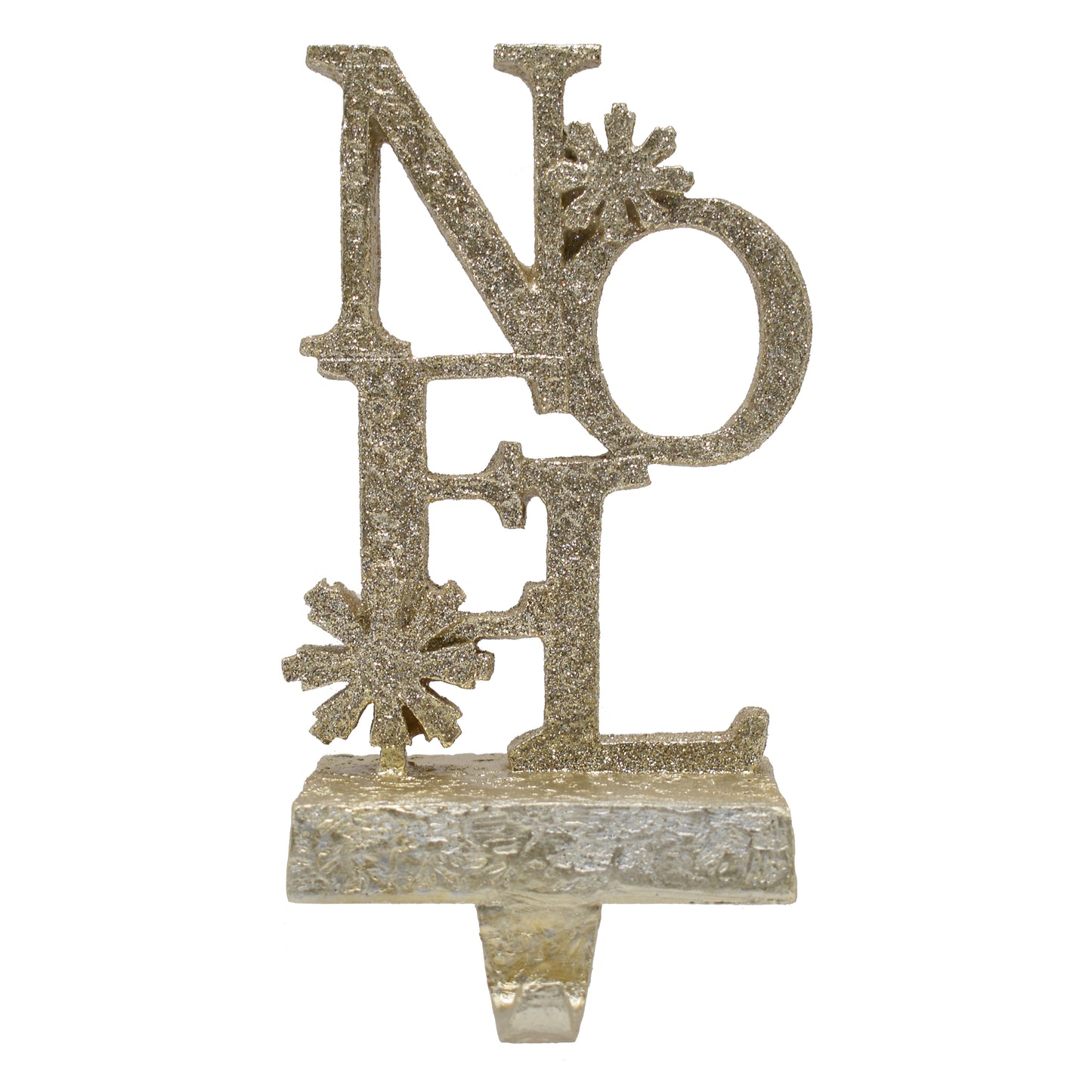 Resin Stocking Holder | Noel Champagne Gold