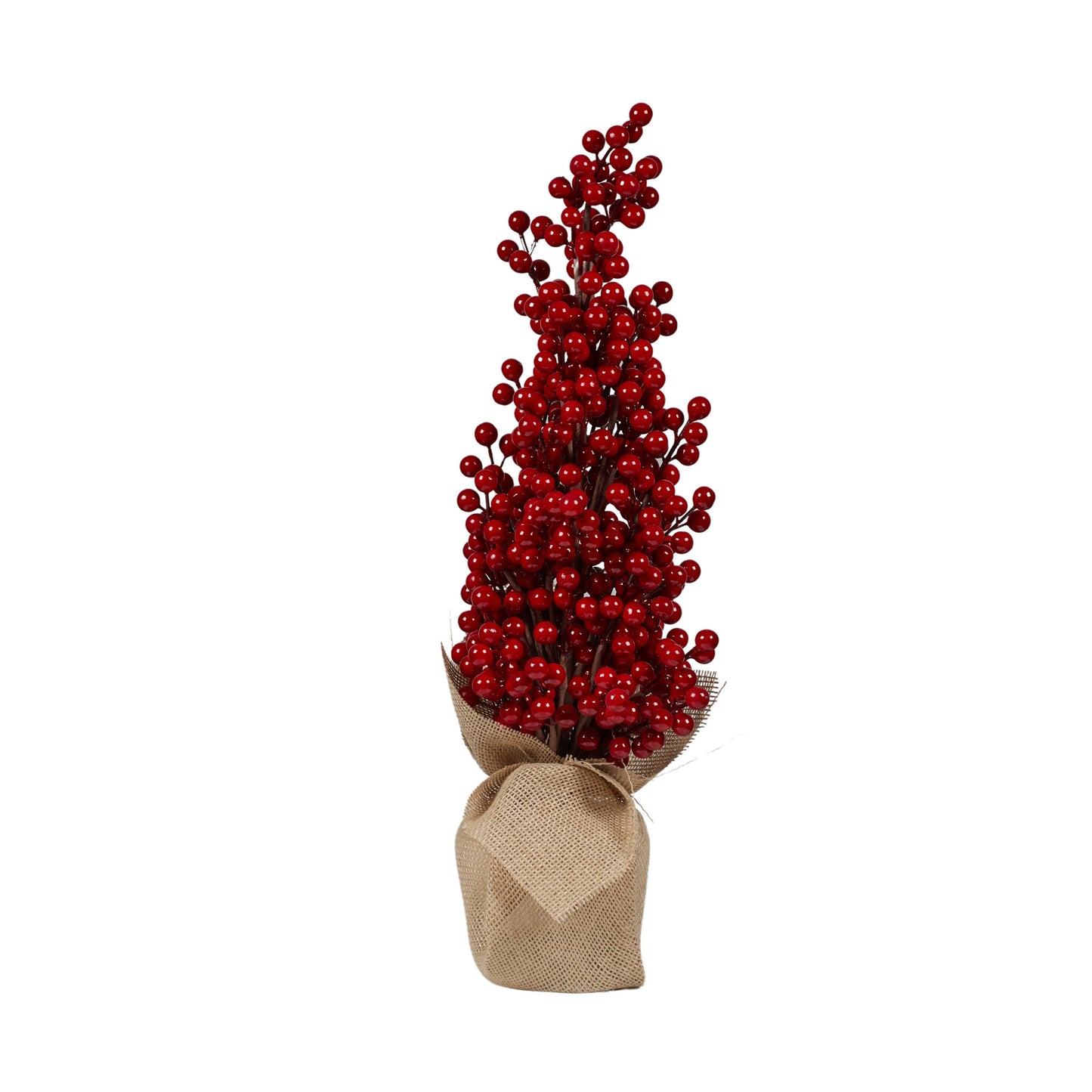 Red Berry Tree in Burlap Pot