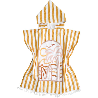 Poncho Beach Towel Kids | Summer Mustard