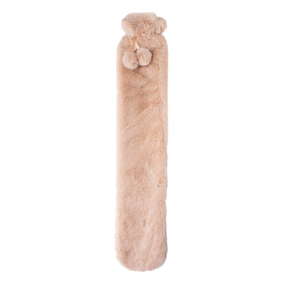 Long Hot Water Bottle - Mink Beige Faux Fur