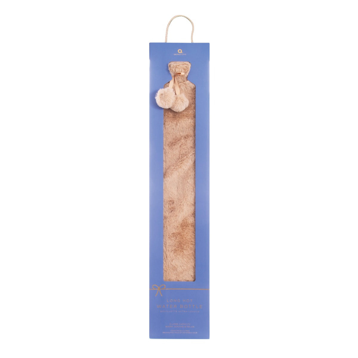 Long Hot Water Bottle - Mink Beige Faux Fur