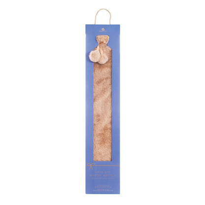 Long Hot Water Bottle - Mink Beige Faux Fur