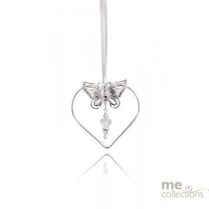 Silver Hear Butterfly & Pendant
