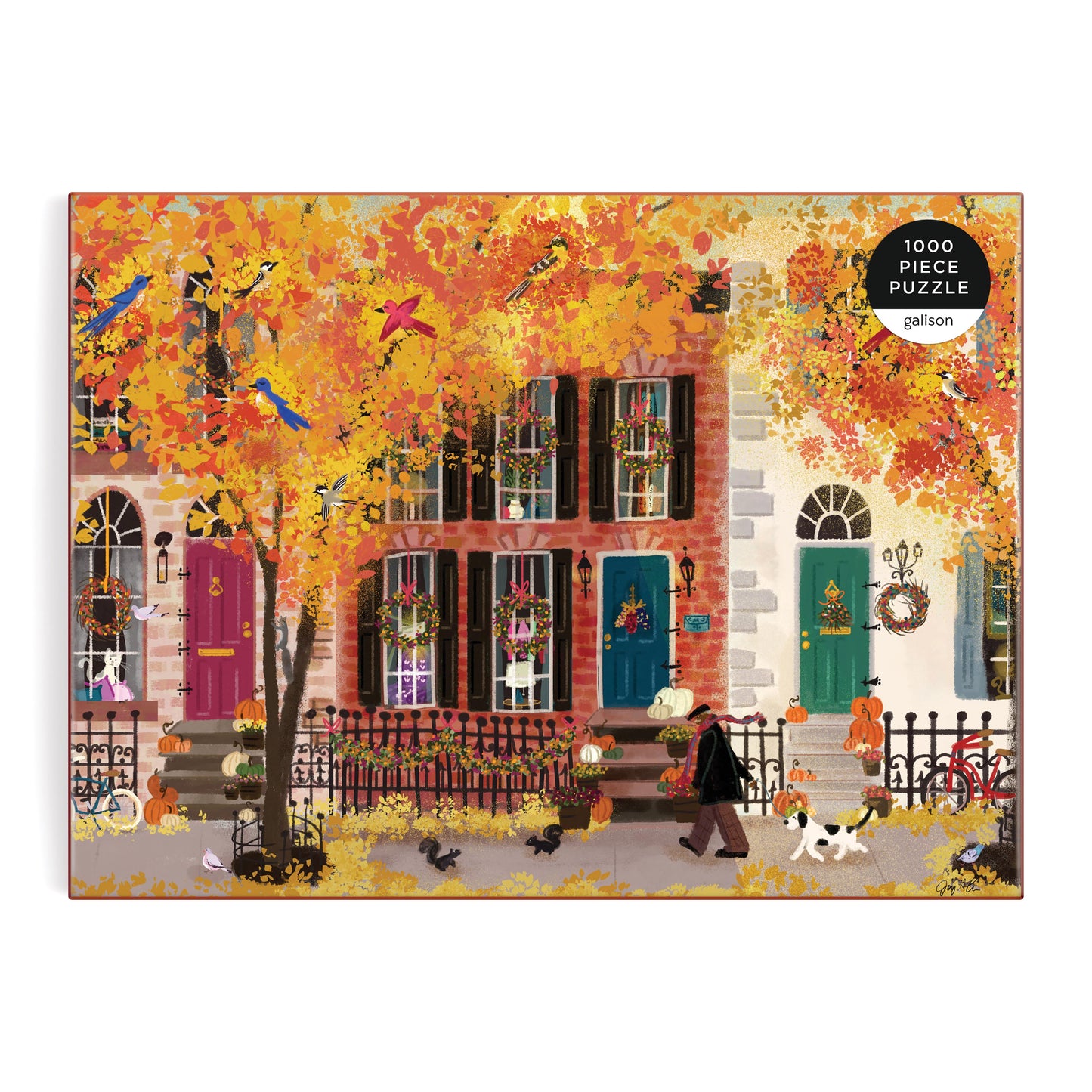 Galison Joy Laforme Autumn in the Neighborhood Puzzle 1000pc