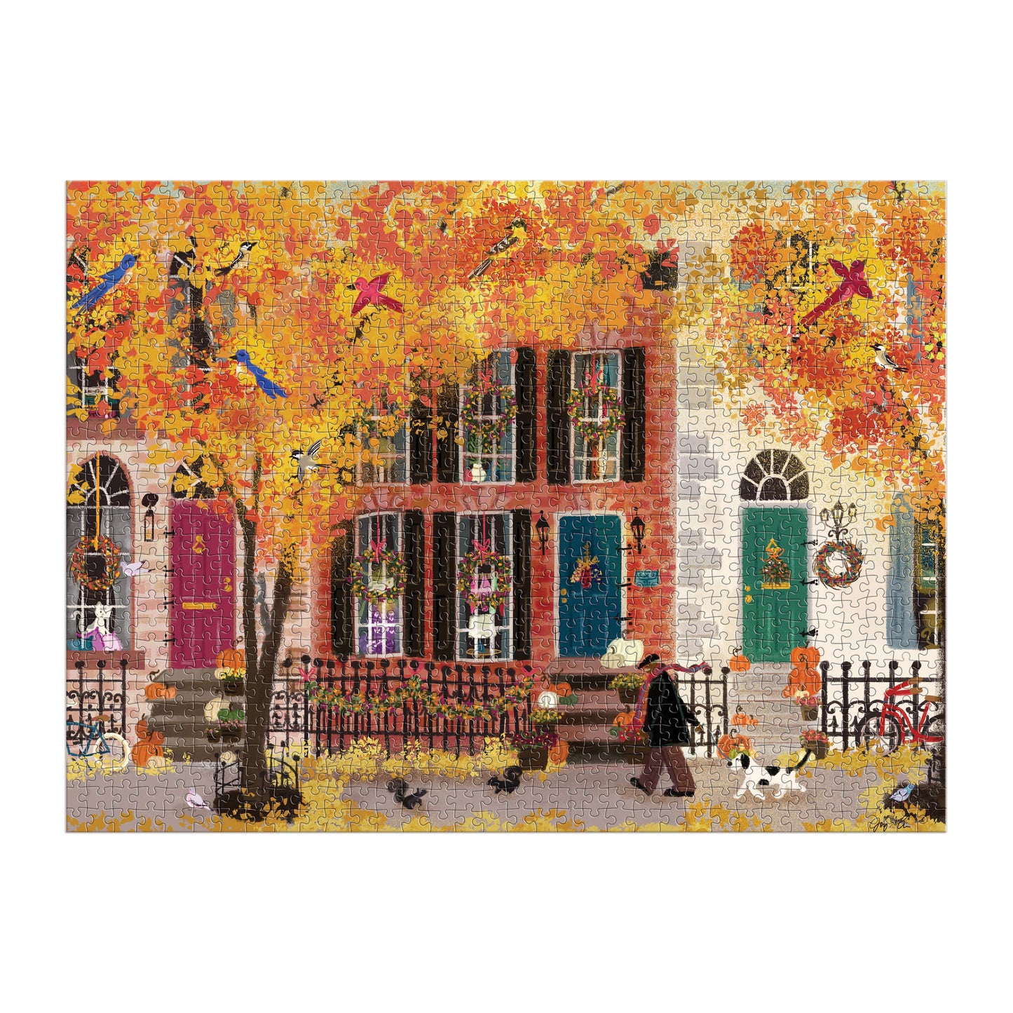 Galison Joy Laforme Autumn in the Neighborhood Puzzle 1000pc