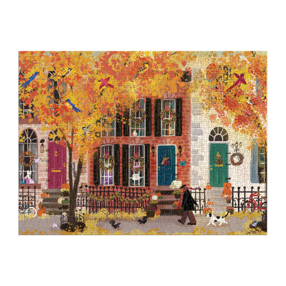 Galison Joy Laforme Autumn in the Neighborhood Puzzle 1000pc