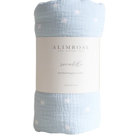 Muslin Swaddle | Starry Night Baby Blue