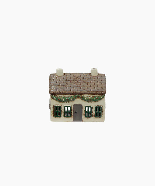 Christmas Tealight Cottage with Swag