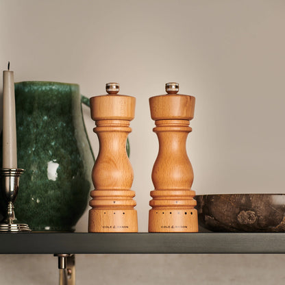 London Natural Beech Salt & Pepper Mill Select Set