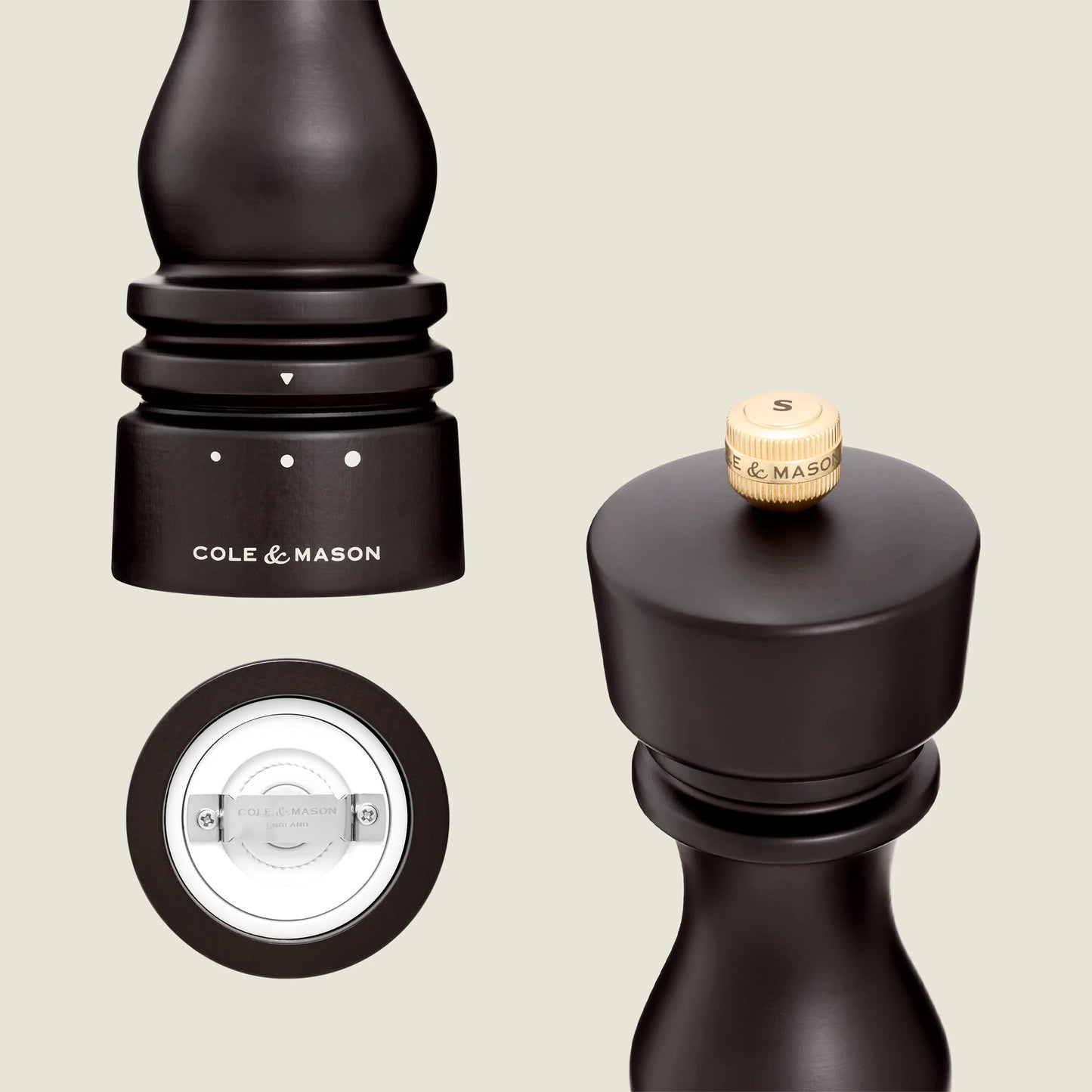 London Chocolate Wood Salt & Pepper Mill Select Set