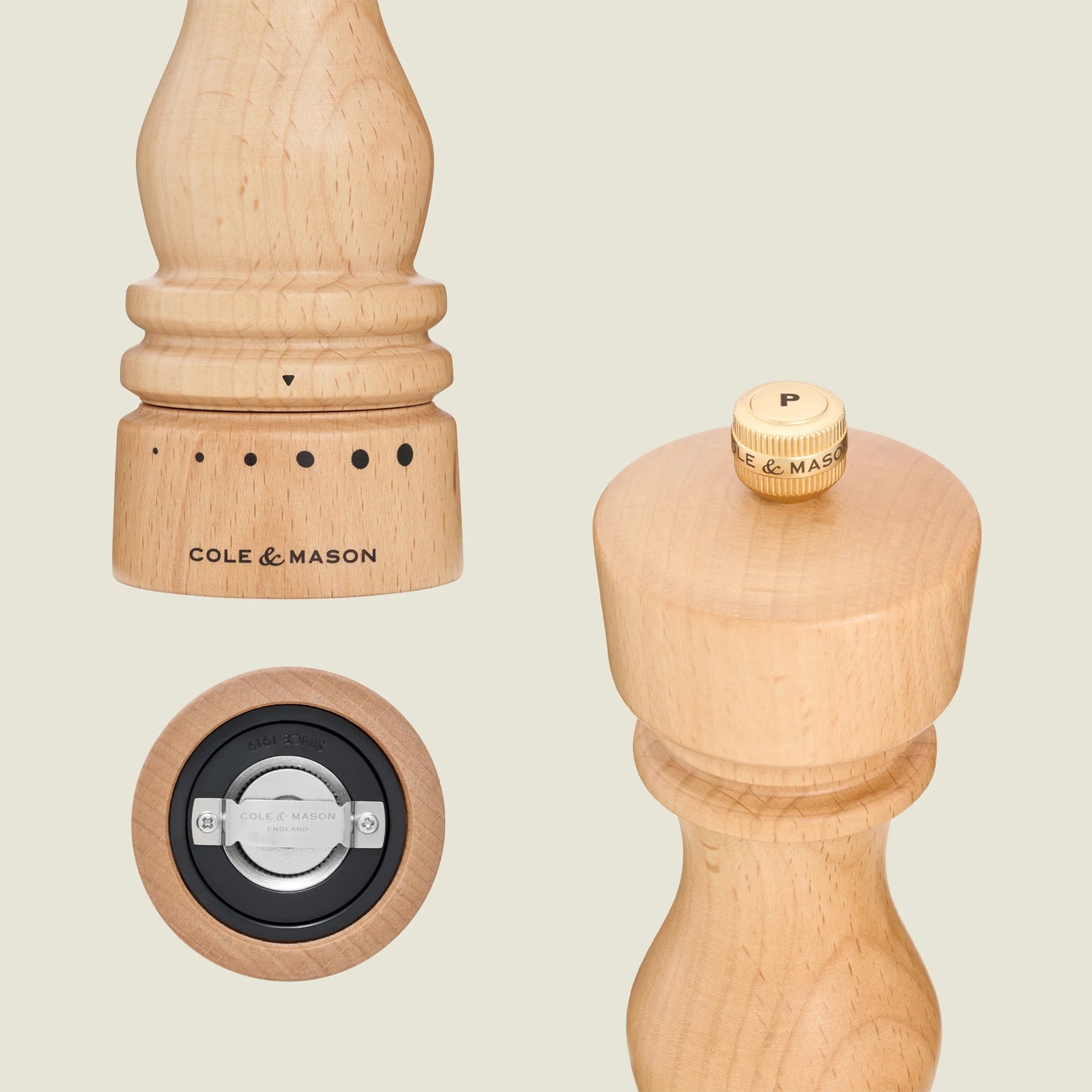 London Natural Beech Salt & Pepper Mill Select Set