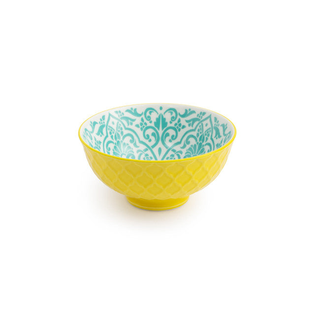 Mikasa Nibble Bowl | Yellow & Blue Geometric