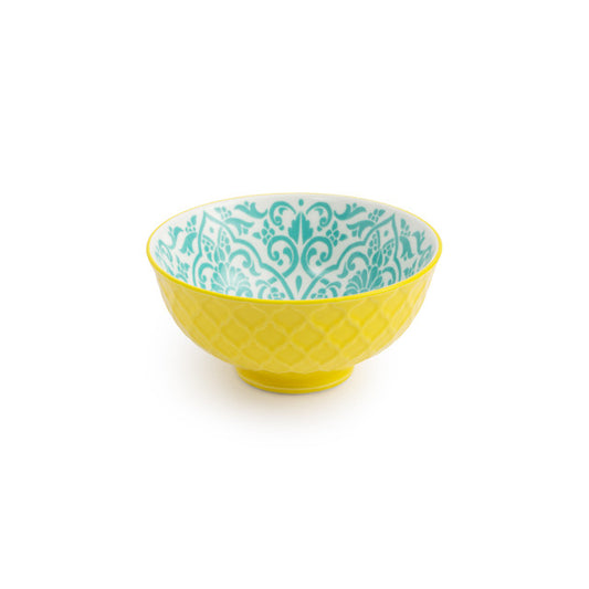 Mikasa Nibble Bowl | Yellow & Blue Geometric