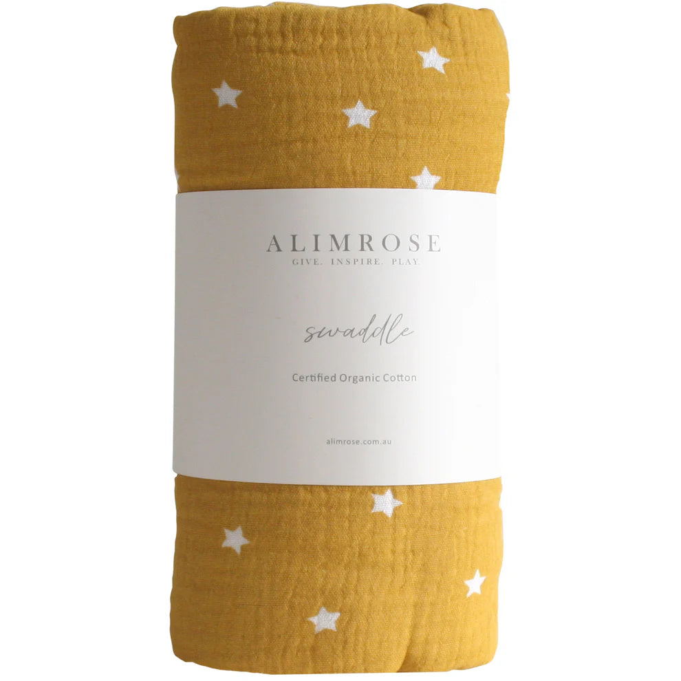 Muslin Swaddle | Starry Night Butterscotch