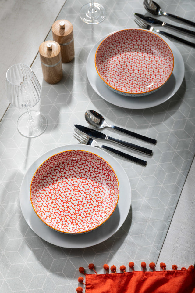 Mikasa Coupe Bowl | Geometric Blue