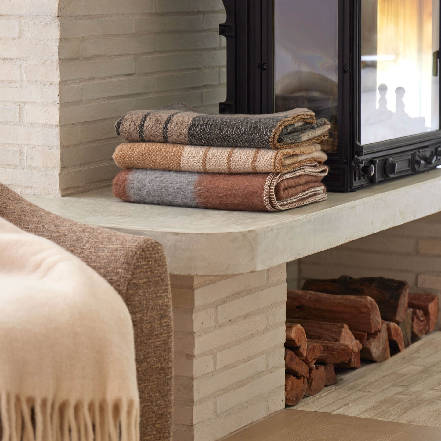 Velora Stitch Throw Brown/Grey