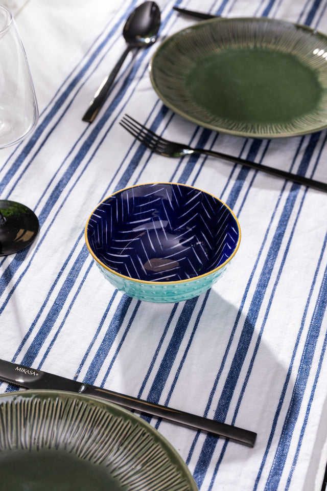Mikasa Nibble Bowl | Indigo Chevron